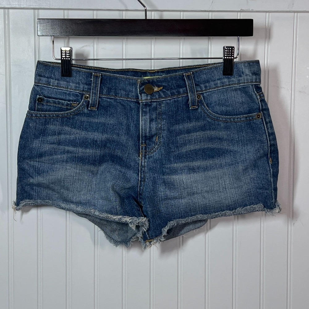 Gianni Bini Blue Denim Cut-Off Shorts Frayed Hem Jean Shorts Distressed Casual